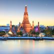 Wat Arun, the Temple of Dawn, at dusk in Bangkok, Thailand